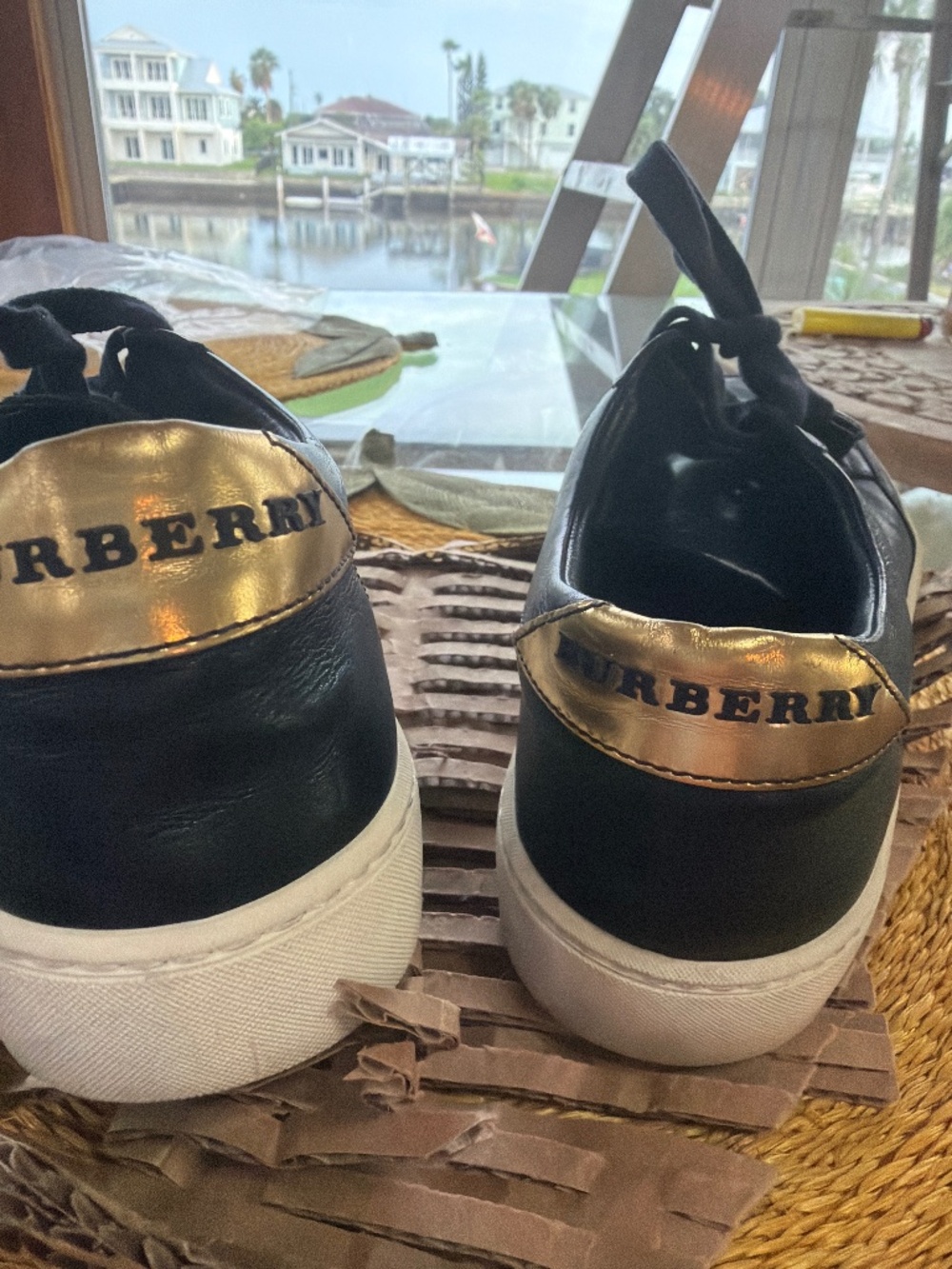 Burberry Black Leather Trainers